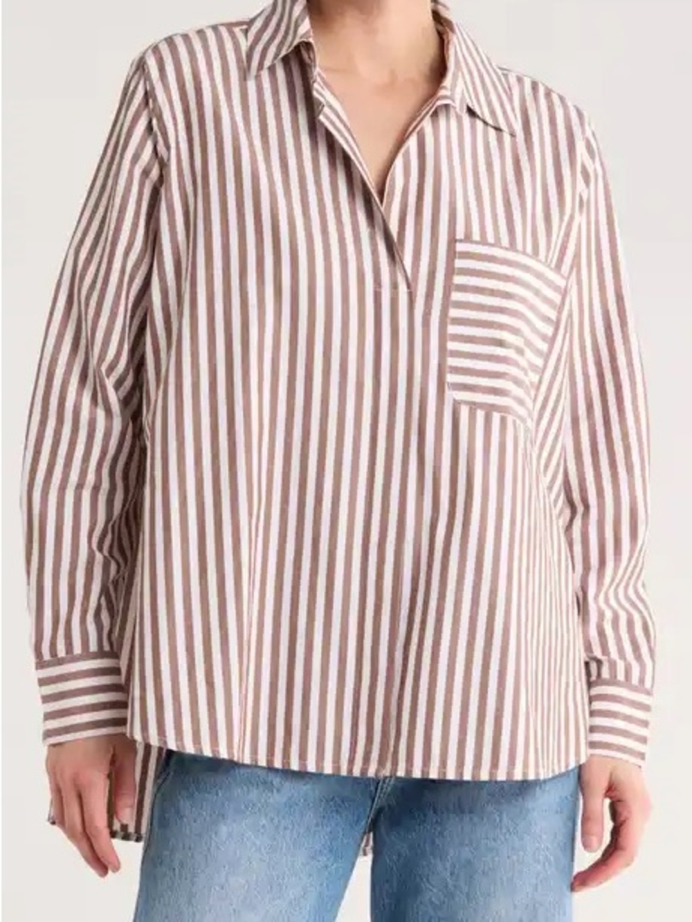 Coldwater Creek Striped Collared Blouse
